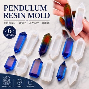 NEW Shiny Crystal Pendulum Pendant Resin Mold (6 Styles Available) - Resin, UV Resin, Resin Molds, Silicone Mold, Silicone Mold for Resin