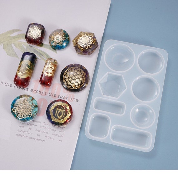 8-Cavity Pendant Resin Mold - Resin, UV Resin, Resin Molds, Silicone Mold, Silicone Mold for Resin, Pendant Mold