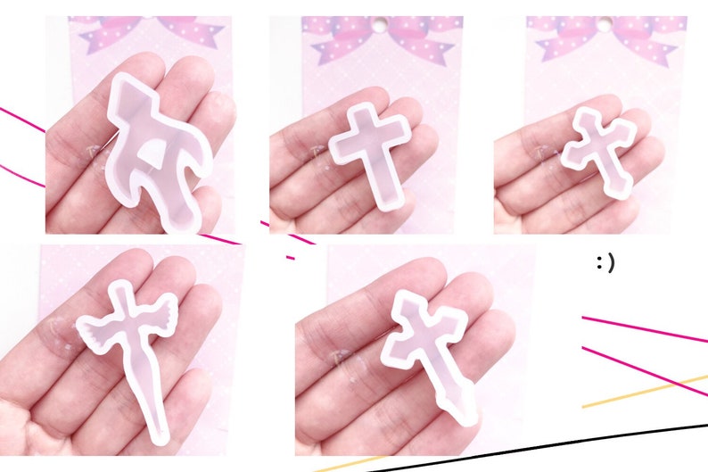 UV resin- Halloween theme - resin Shiny Cross silicone resin mold 5 styles available