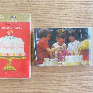 Stempel Vintage Geburtstagsparty Einladungen in original Paketpackungen von 8