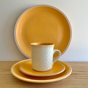 Poppytrail Metlox Impressions Orange 4-piece placesetting 1970s