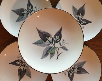 1955 Rhythm by Homer Laughlin Lotus Hai bread plates set of 5