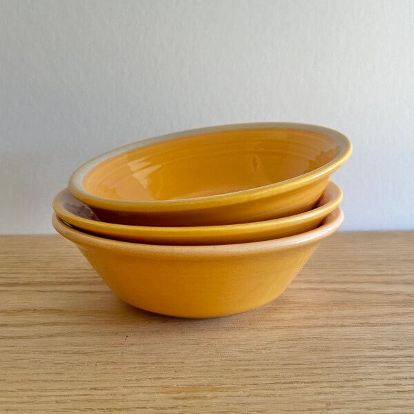 Poppytrail Metlox Impressions Orange cereal bowls set of 3 1970s