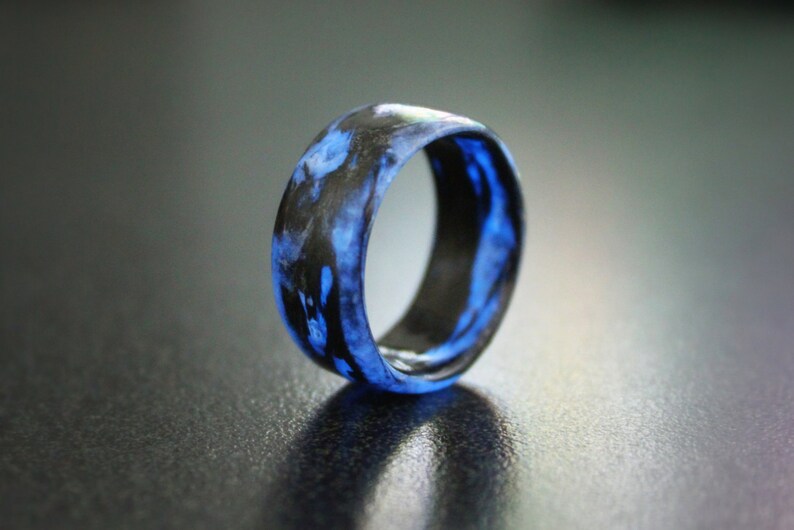 Carbon Fiber Marbled Lume Ring Etsy