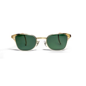 Óculos de sol vintage da década de 1960, Bausch & Lomb Ray-Ban Singet 12k GF, lentes verdes, tamanho 46-22. imagem 4