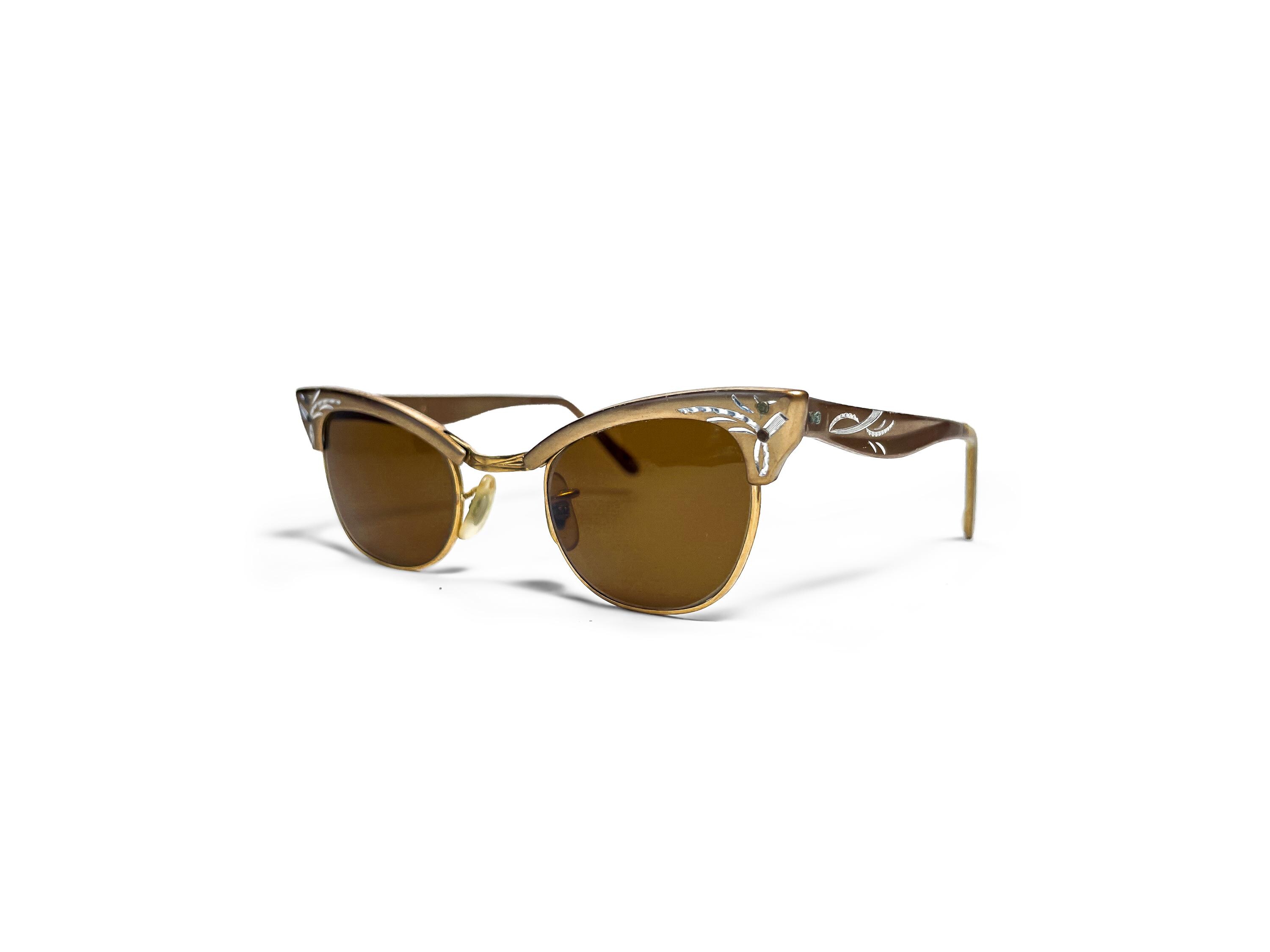 Vintage 1950s Styl-rite Optical (SRO) Aluminum Cat-eye Sunglasses 