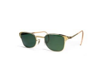 Vintage 1960s Bausch & Lomb Ray-Ban Singet 12k GF Sunglasses Green Lens 46-22