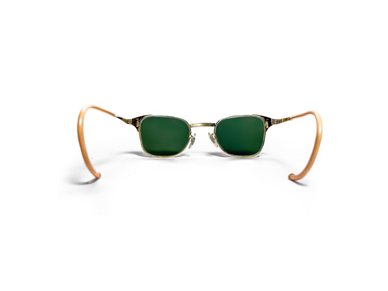 Óculos de sol vintage da década de 1960, Bausch & Lomb Ray-Ban Singet 12k GF, lentes verdes, tamanho 46-22. imagem 3