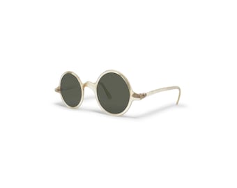 Antique 1920s Translucent Round Sunglasses Gray Glass Lenses 46-24