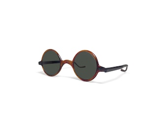 Antique 1920s Butterscotch Brown Cellulose Round Gatsby Sunglasses G-15 Lenses 4