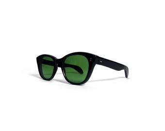 Vintage 1960s Oversized Black Sunglasses Breakfast at Tiffany’s Style from Italy