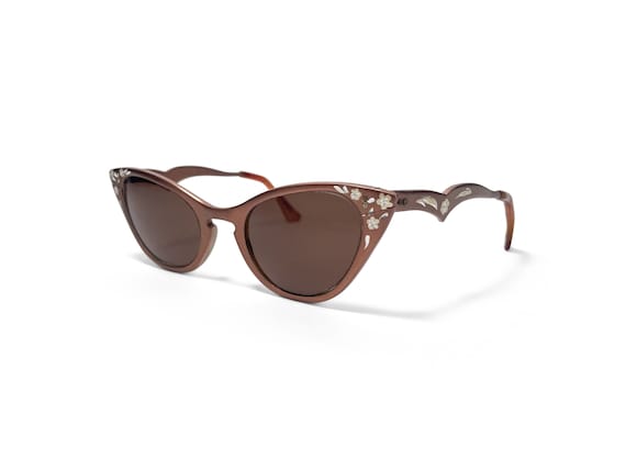 【schott】Eyewear model jason Vintage 1960s Jason Optical Sunglasses Bronze Aluminum Cat Eye 46