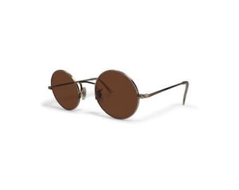 Vintage 1960s Shuron Round John Lennon Sunglasses 1/10 12k GF Brown Lens 46-22