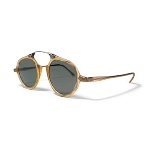 Vintage 1930’s Unbranded Sunglasses Clear Amber Green USA 42-20