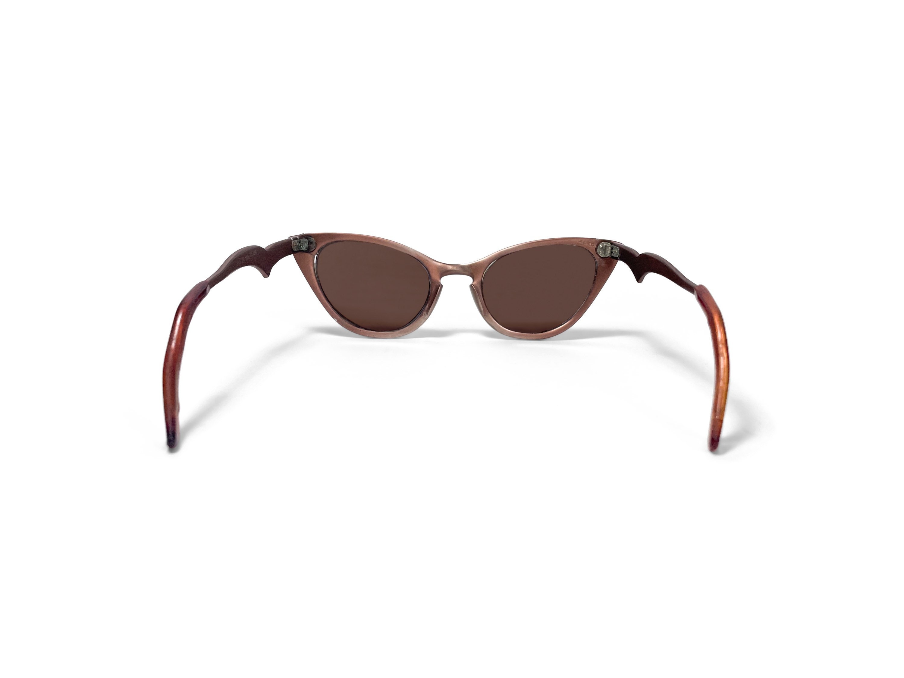 Vintage 1960s Jason Optical Sunglasses Bronze Aluminum Cat Eye 46