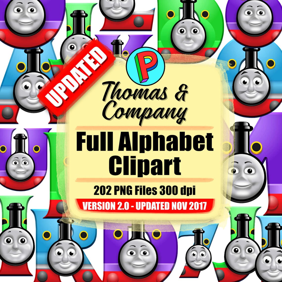 Thomas and Company Full Alphabet Clipart 202 png files 300 | Etsy