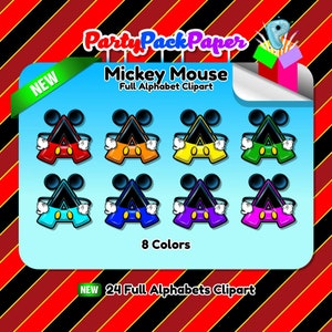 mickey mouse full alphabet clipart updated june 2020 24 etsy
