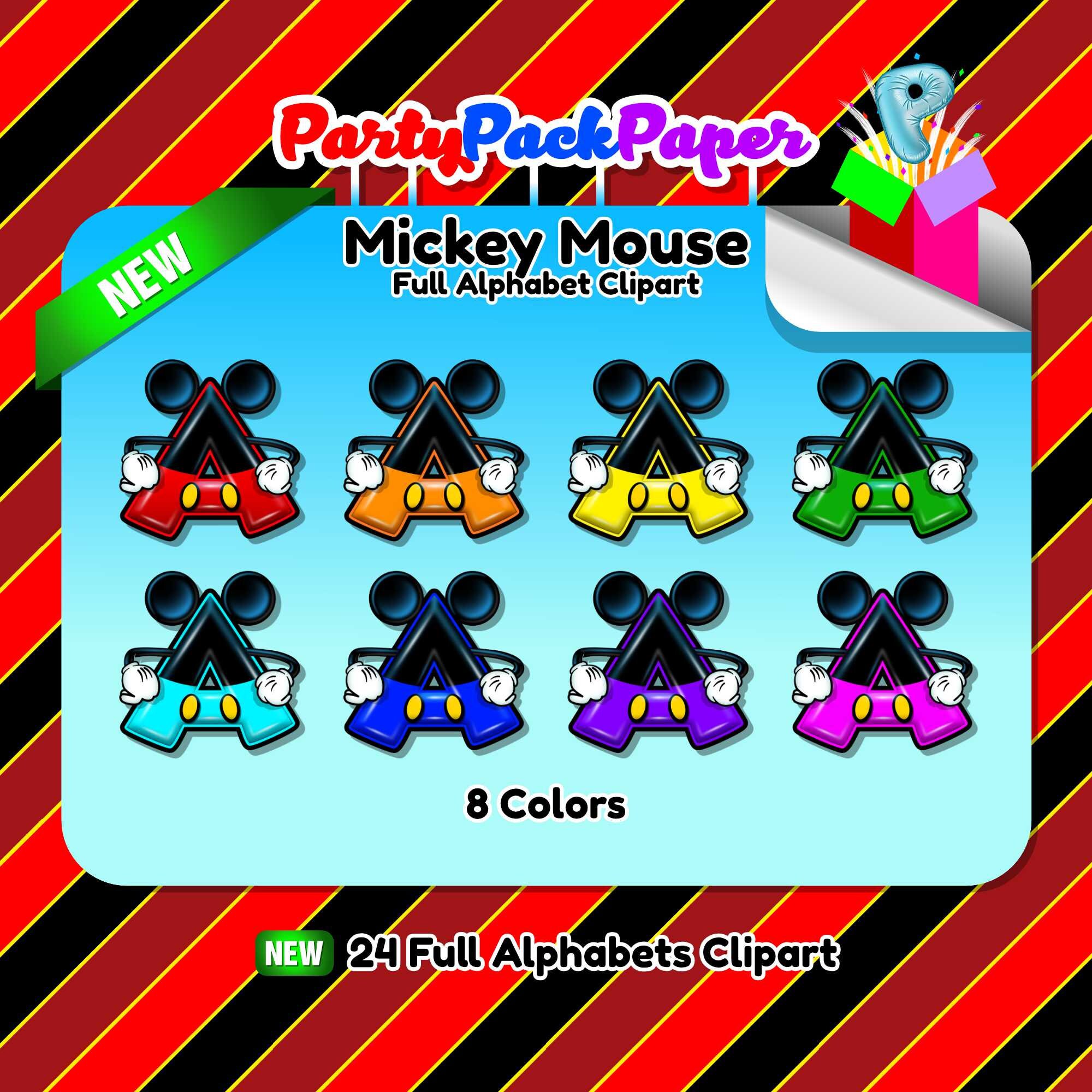 mickey mouse full alphabet clipart updated june 2020 24 etsy