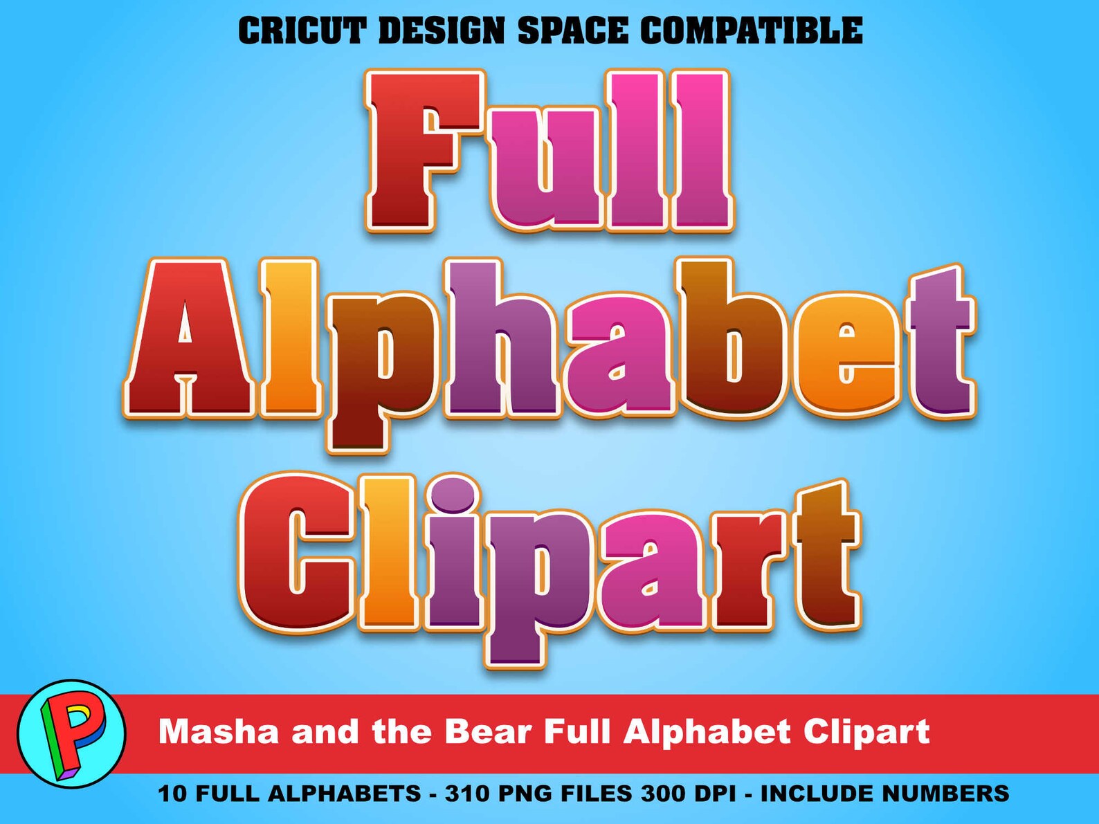 Masha and the Bear Full Alphabet Clipart 10 Full Alphabets | Etsy