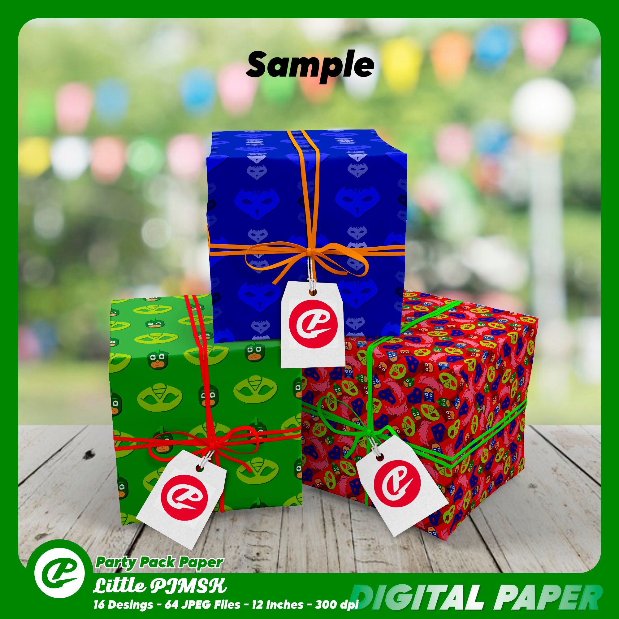 pj masks full alphabet clipart and digital paper seamless etsy