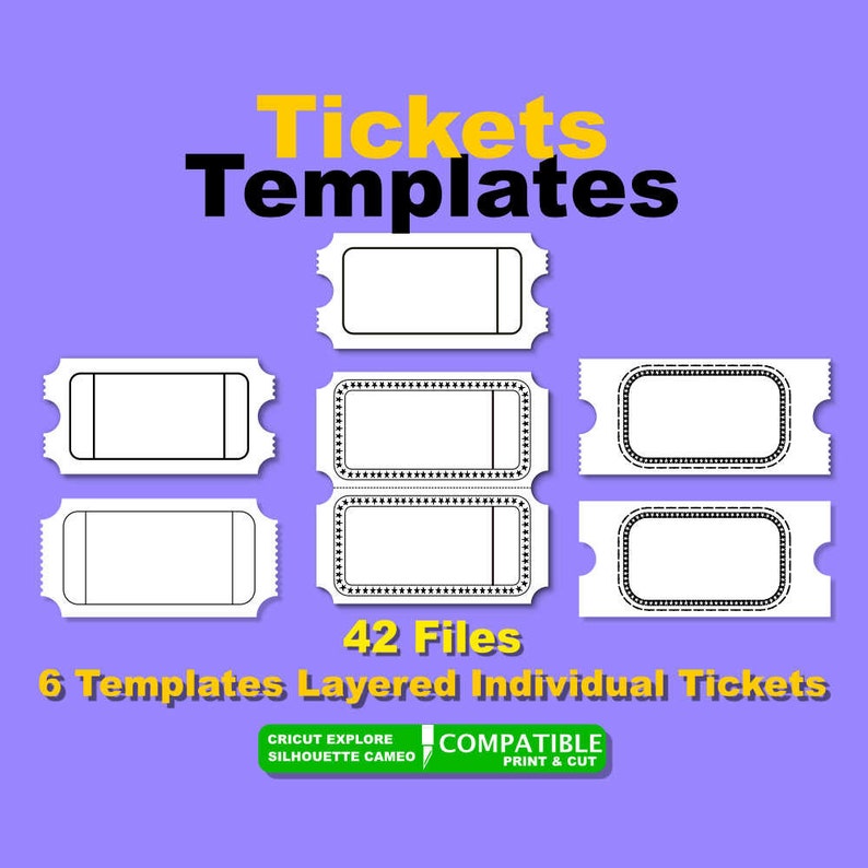 Tickets Templates 42 Files svg psd eps ai 300 dpi individual | Etsy