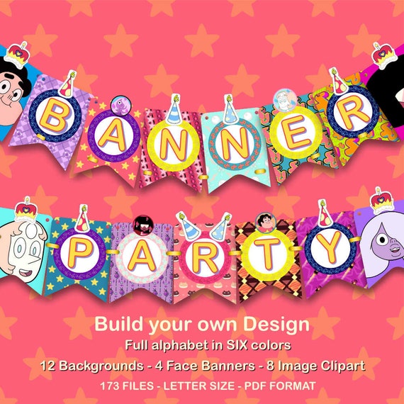 Steven Universe Banner Party 173 Pdf Files 300 Dpi For Etsy