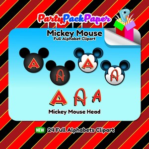 mickey mouse full alphabet clipart updated june 2020 24 etsy