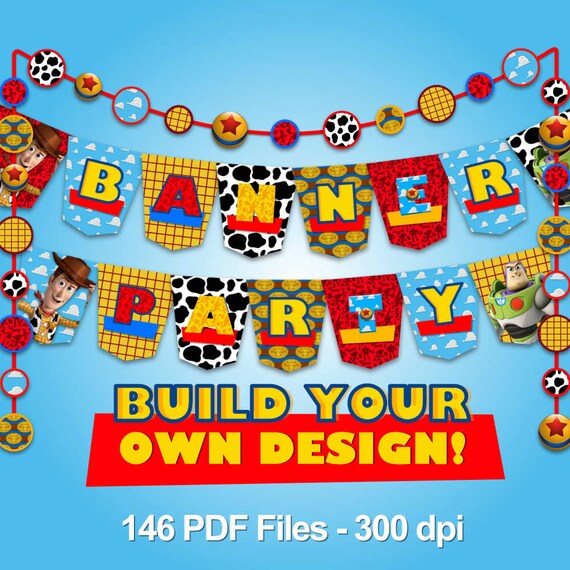 Toy Story Banner Party 146 pdf files 300 dpi Toy Story Etsy
