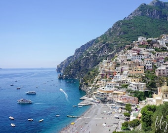 Positano Prints- Amalfi Coast Photography, Italy Wall Art, Colorful Buildings, Travel Architecture Photo, Beach Print, Europe Digital Prints