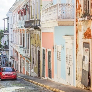 Puerto Rico Photography- Old San Juan Wall Art, Digital Prints, Pretty Cities, Colorful Buildings, Travel Architecture Photography
