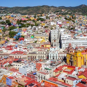 Guanajuato Mexico- Guanajuato Print, Colorful City Wall Art, Cityscape Wall Art, Guanajuato Art, Mexico Art, Cityscape Print, Colorful Print