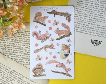 Sticker sheet - squirrels - forest animals - bullet journal