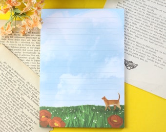 Notepad - Cat in a poppy field - DIN A5 - 50 pages - lined