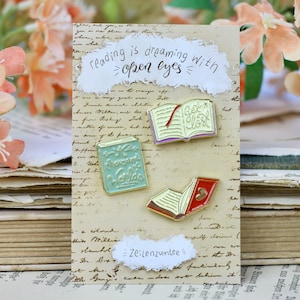 Emaille Pin - Minipin Set - Bücher - Reading is Dreaming - Gold
