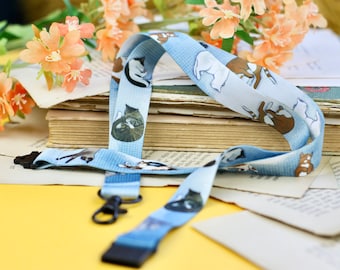 Lanyard - Sleeping Cats - Checkered - Original Illustrations