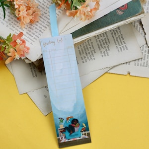Bookmarks - Reading Tracker - Reading List - Girl with book in armchair