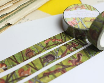 Washi Tape - Eekhoorns in de zomer - Eigen illustraties