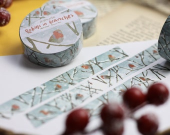 Washi Tape - Robins in Winter - Own illustrations