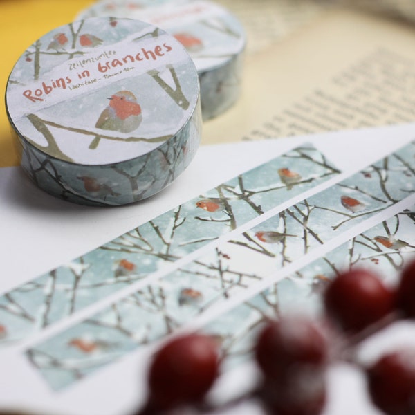 Washi Tape - Rotkehlchen im Winter - Eigene Illustationen