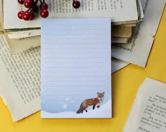 Notepad - Fox in the Snow - A6 - 50 pages - recycled paper