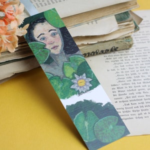 Bookmark - Girl in the water lily pond - Sketchbook Collection - Own illustration