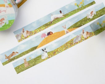 Washi Tape - Rabbits in Spring - Own illustrations