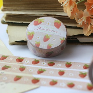 Washi Tape - Aardbeien en Bloesems - Eigen illustraties