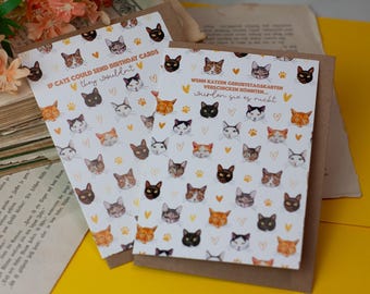 Greeting card - If cats could send birthday cards - Birthday cats - funny saying - English German