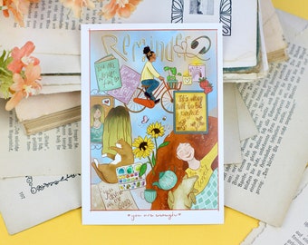Carte postale - Vous suffisez - Rappel - Amour de soi - Pleine conscience
