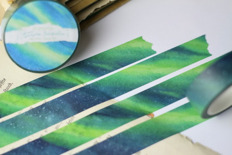 Washi Tape Aurora Borealis Polarlichter Eigene Illustrationen Bild 1
