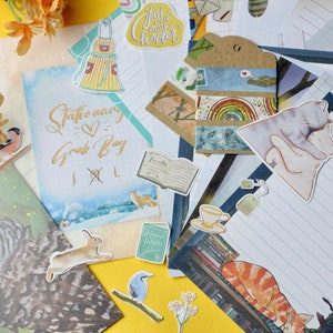 Wundertüte - Mystery Bag - Stationary Grab Bag - Überraschungstüte mit Notizzetteln, Washi Samples, Stickern und mehr - Geschenkidee