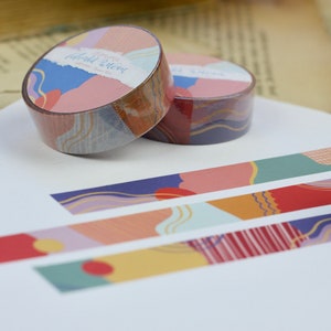 Washi Tape - Motivo colorato - Nastro adesivo di carta - Illustrazioni personalizzate - Riempimento dei calendari dell'avvento
