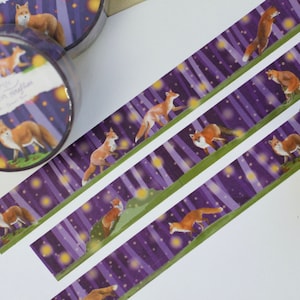 Washi Tape - Vossen met vuurvliegjes in het bos - Eigen illustraties