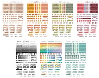 Sticker sheet - Essentials 006 - Days of the week - Various colors / English and German - Bullet Journal, Planner - Own illustrations